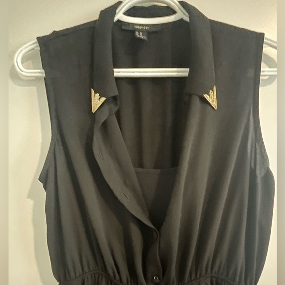 Forever 21 High Low 2-layer Sheer Black Dress - Picture 3 of 7